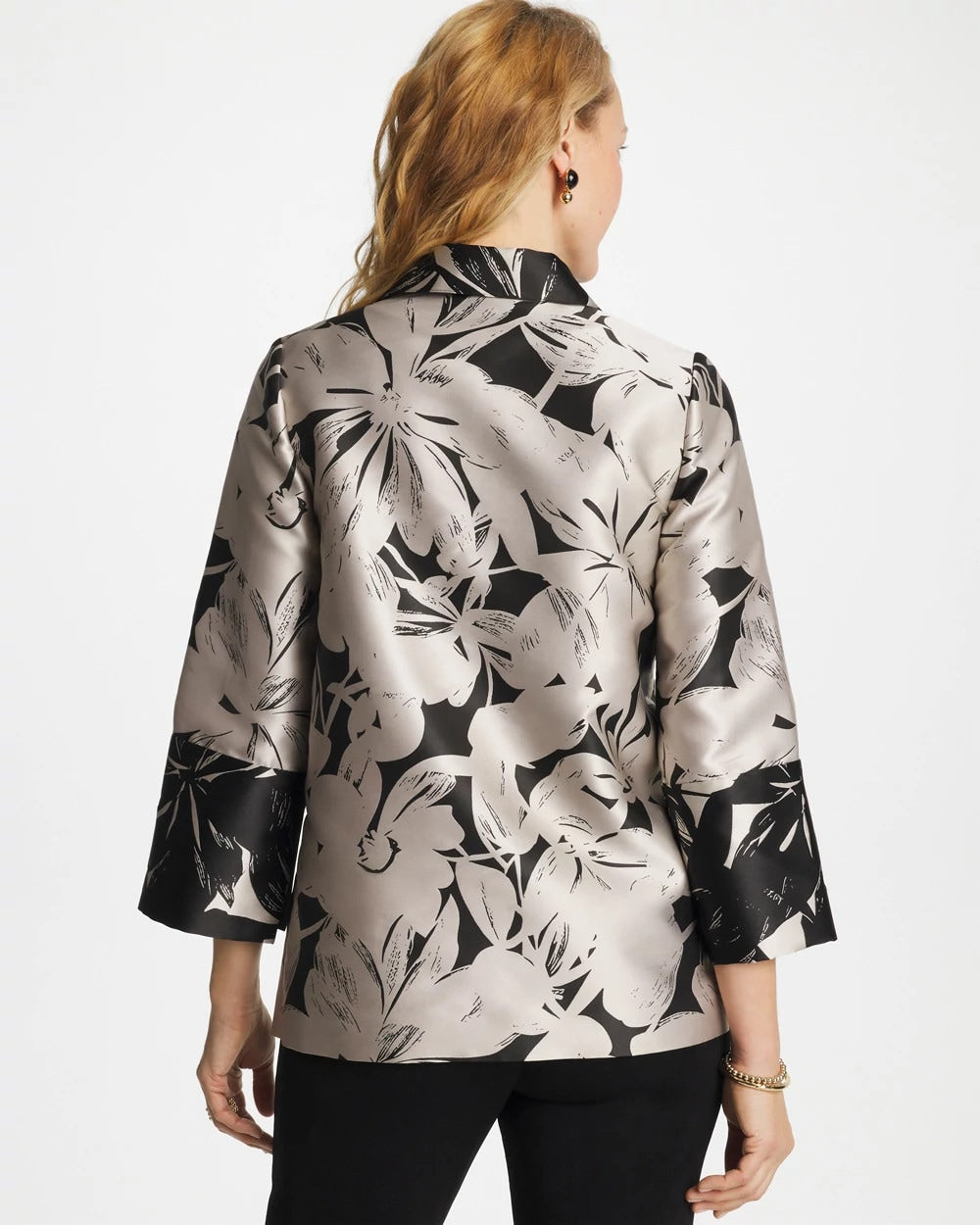Travelers™ Collection Floral Jacquard Jacket Smokey Taupe - Chico's