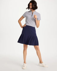 Zenergy® UPF Ruffle Striped Half Zip Passport Blue - Chico's