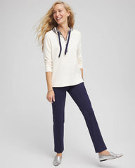 Zenergy® Double-Knit Stripe Hood Tunic English Cream - Chico's