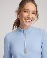 Zenergy® Luxe Half-Zip Pullover Top Crystal Topaz - Chico's