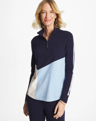Zenergy® Luxe Colorblock Half-Zip Pullover Crystal Topaz - Chico's