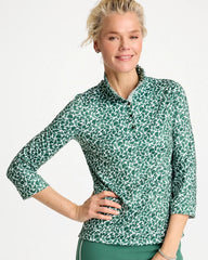 Zenergy® UPF Paint Snap Mockneck Water Lily Green - Chico's