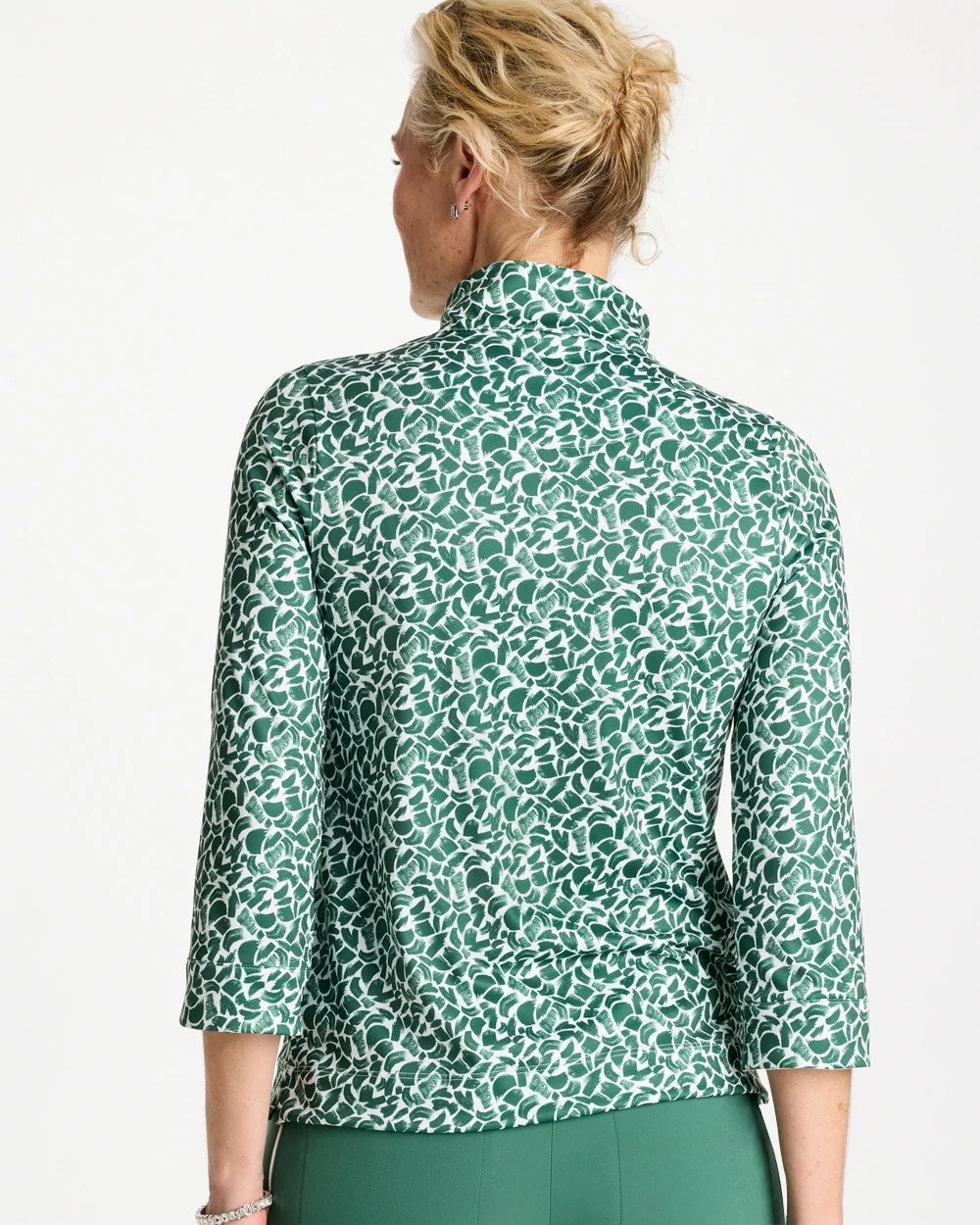 Zenergy® UPF Paint Snap Mockneck Water Lily Green - Chico's