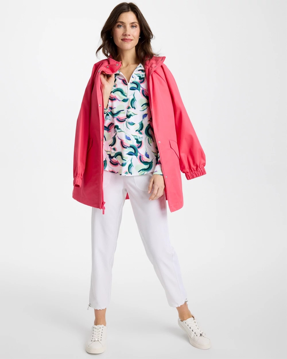Zenergy® UPF Blooms Mock Zip Polo Blossom - Chico's