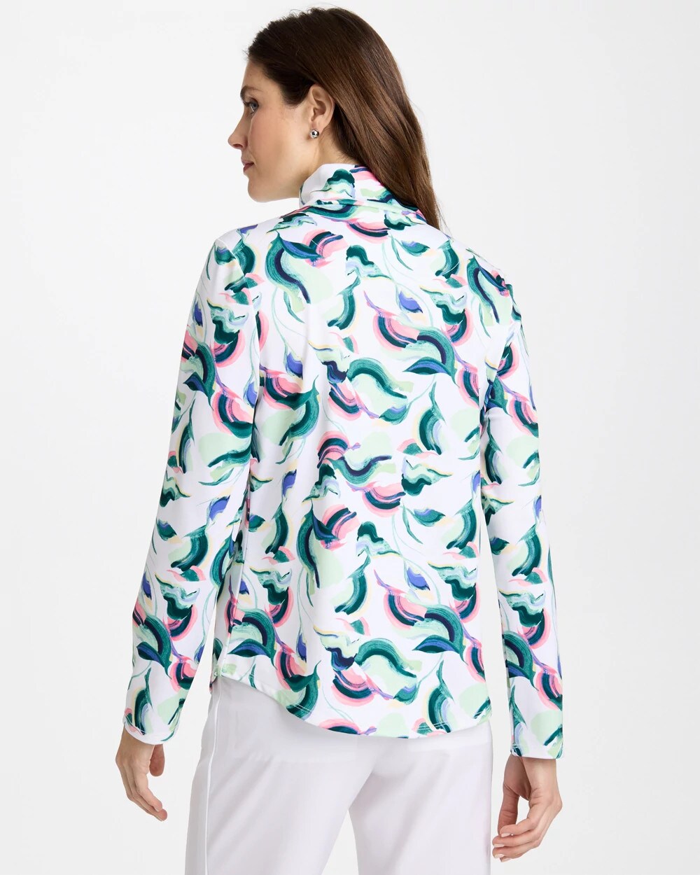 Zenergy® UPF Blooms Mock Zip Polo Blossom - Chico's