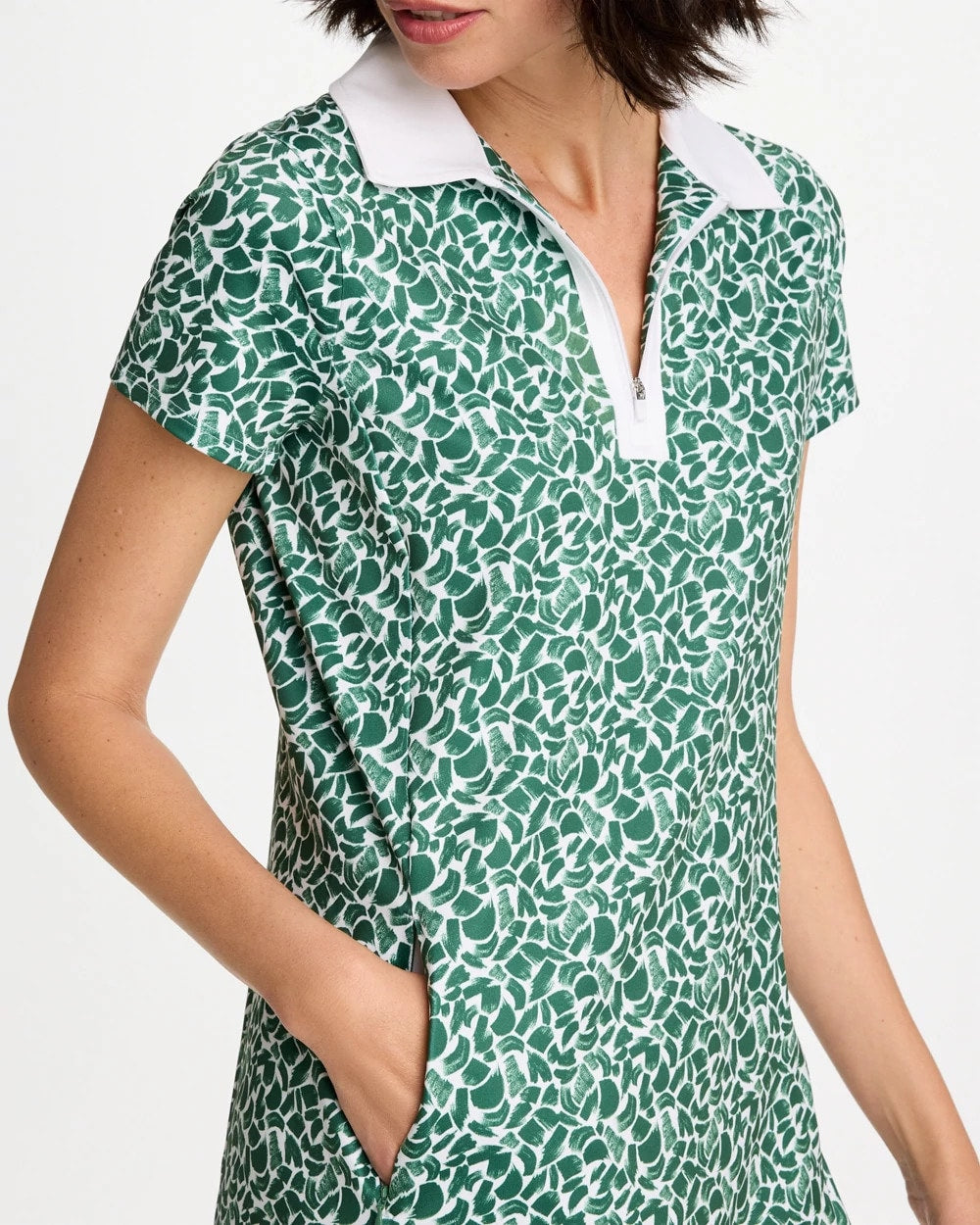 Zenergy® UPF Paint Contrast Dress Water Lily Green - Chico's