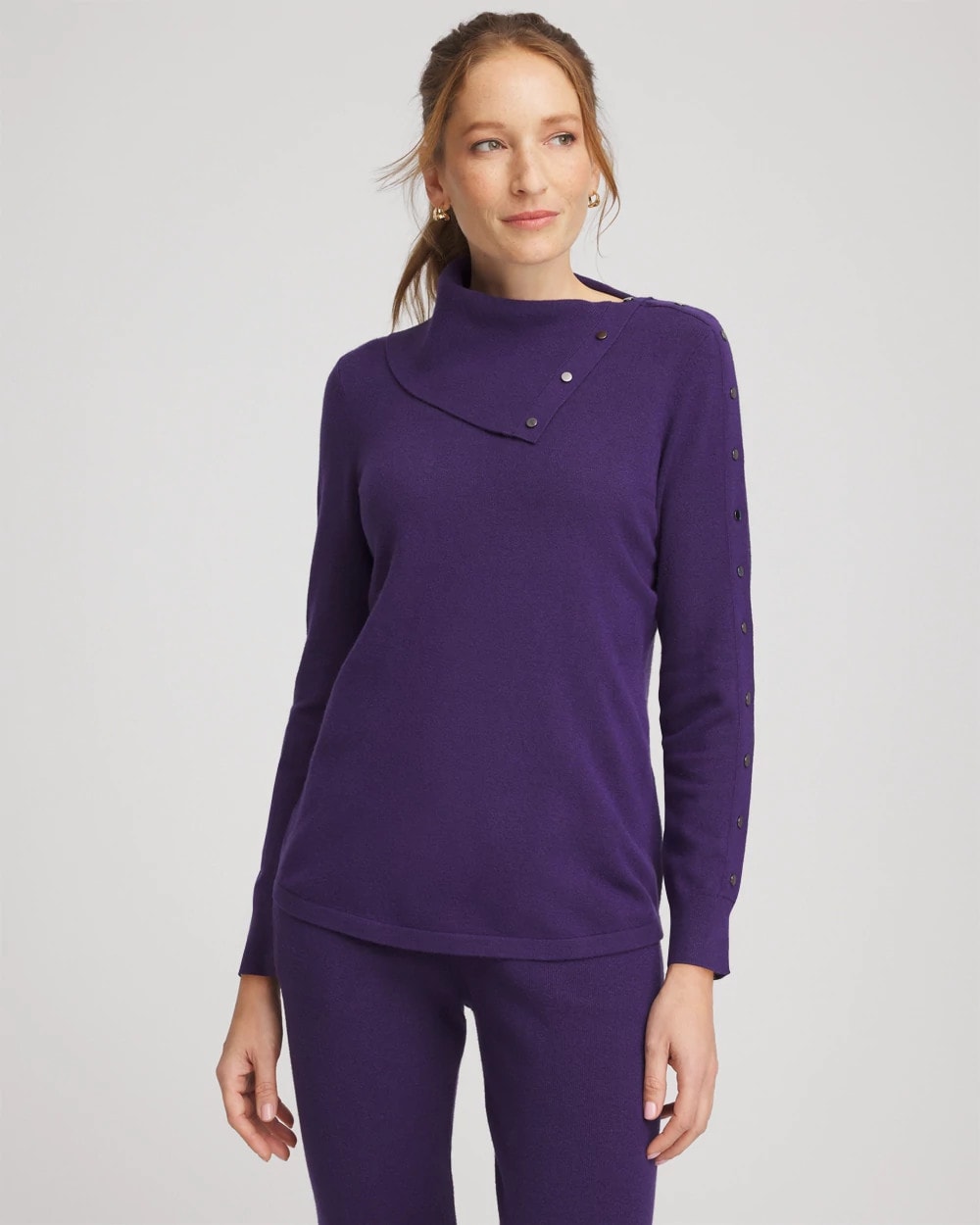 Zenergy® Luxe Envelope Neck Sweater Purple Elixir - Chico's