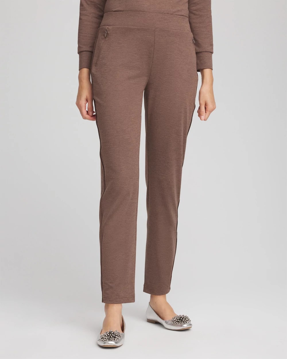 Zenergy® Cloud Satin Trim Pants Walnut - Chico's