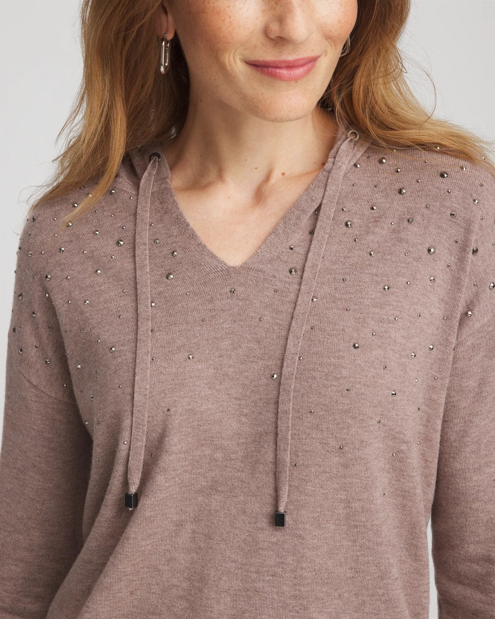 Zenergy® Luxe Rhinestone Sweater Taupe Heather - Chico's