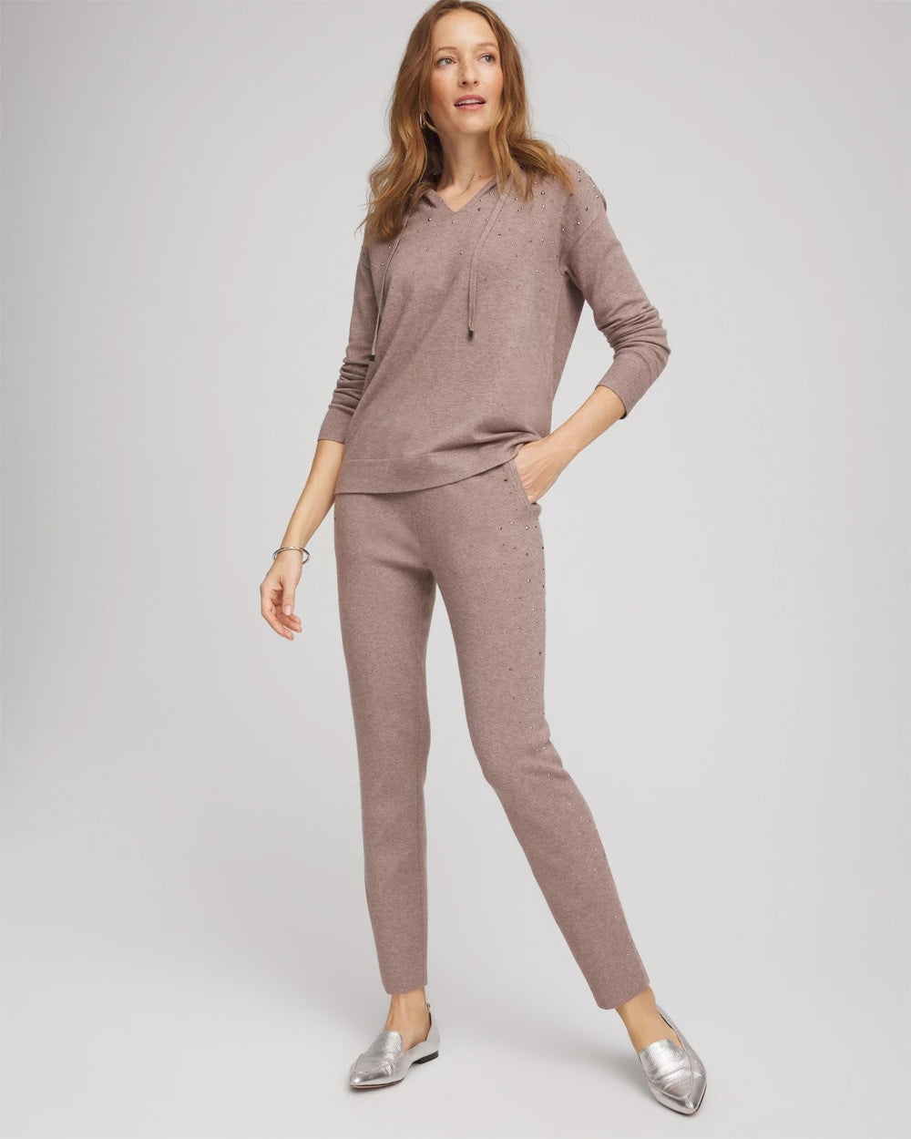 Zenergy® Luxe Rhinestone Ankle Pants Taupe Heather - Chico's
