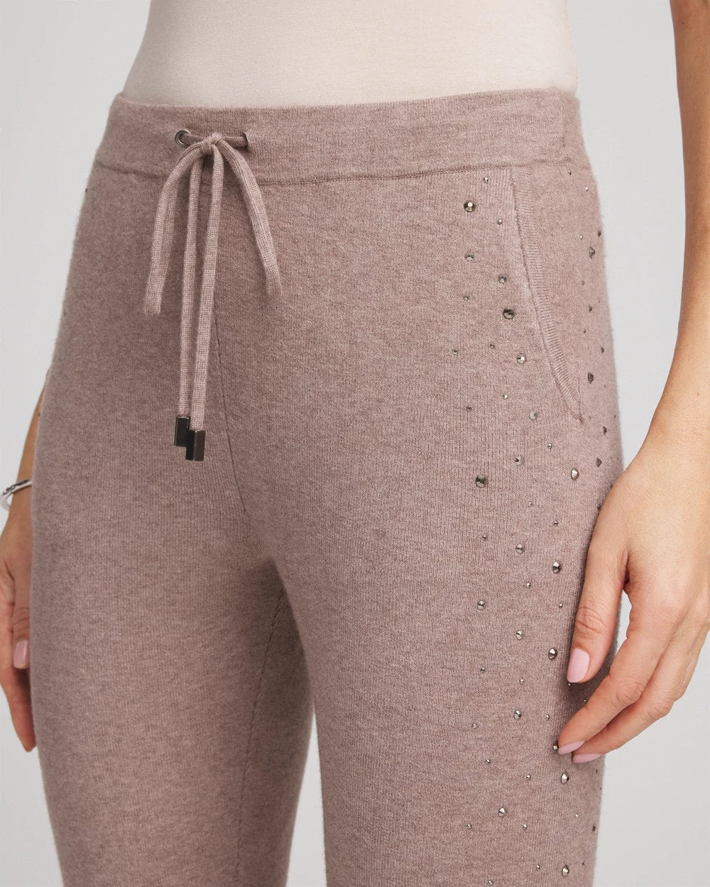 Zenergy® Luxe Rhinestone Ankle Pants Taupe Heather - Chico's