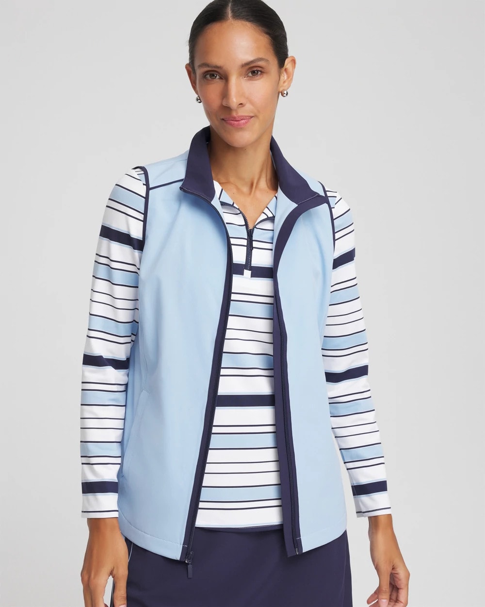 Zenergy® UPF Contrast Vest Crystal Topaz - Chico's