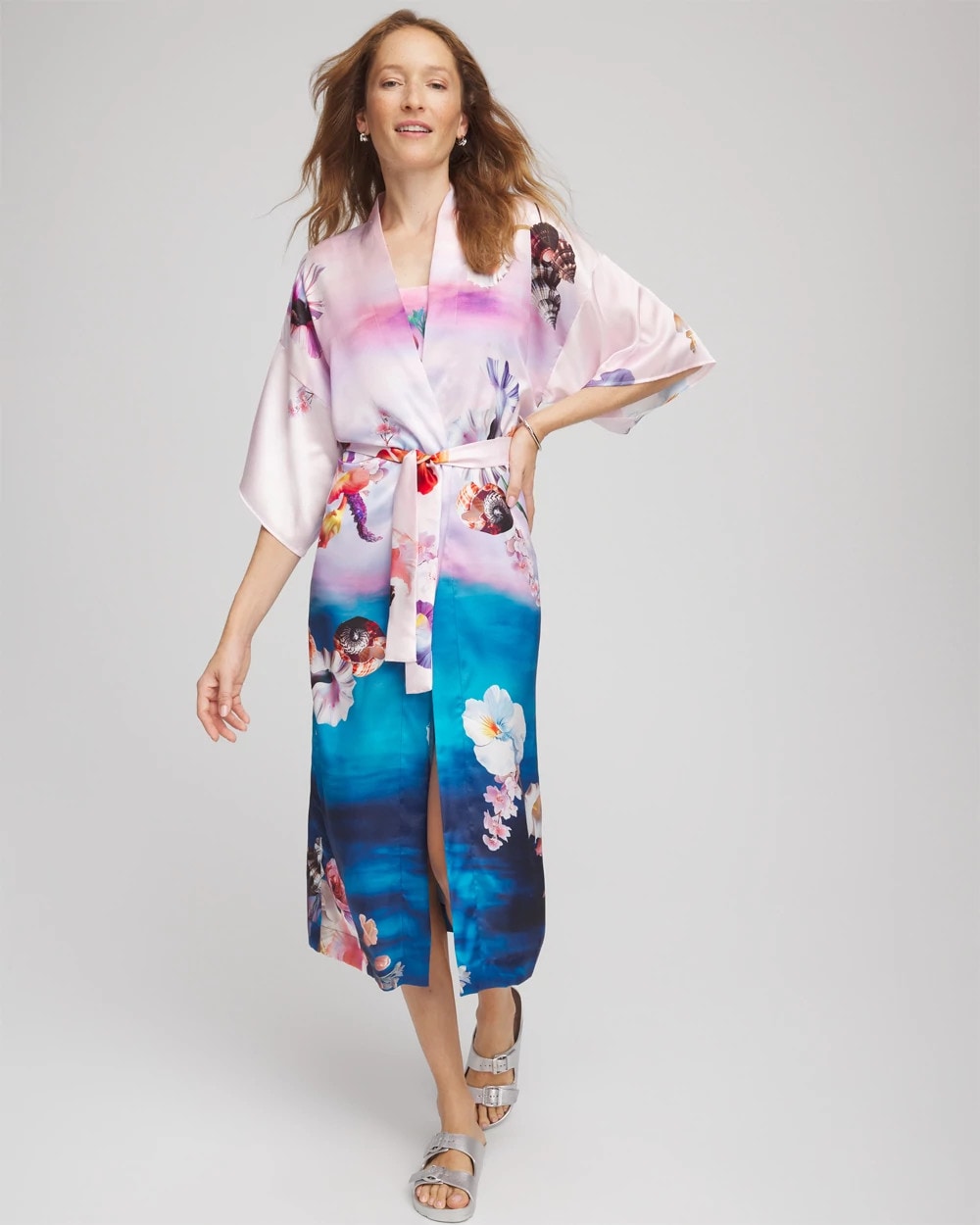 Gottex Under The Sea Kimono Multi Print - Chico's