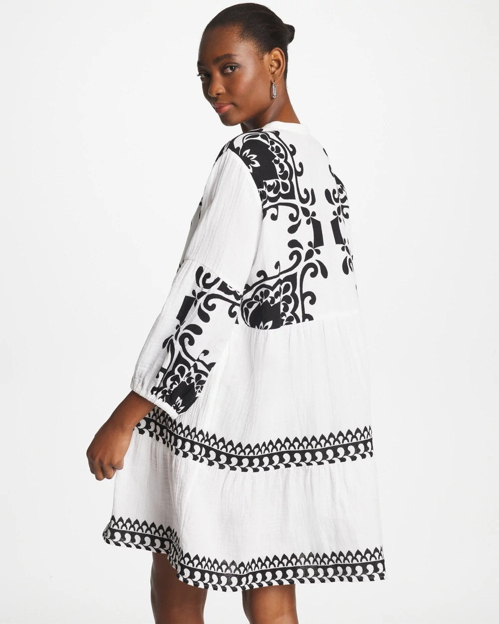 Woven Printed Swim Cover-Up Dress Alabaster - Chico's