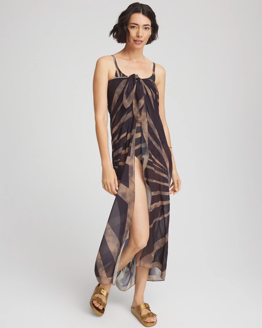 Gottex Desert Queen Pareo Black/Brown - Chico's