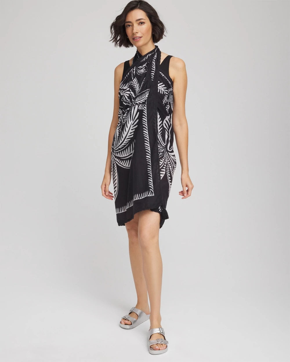 Magicsuit® Hearts of Palm Pareo Black/Multi - Chico's