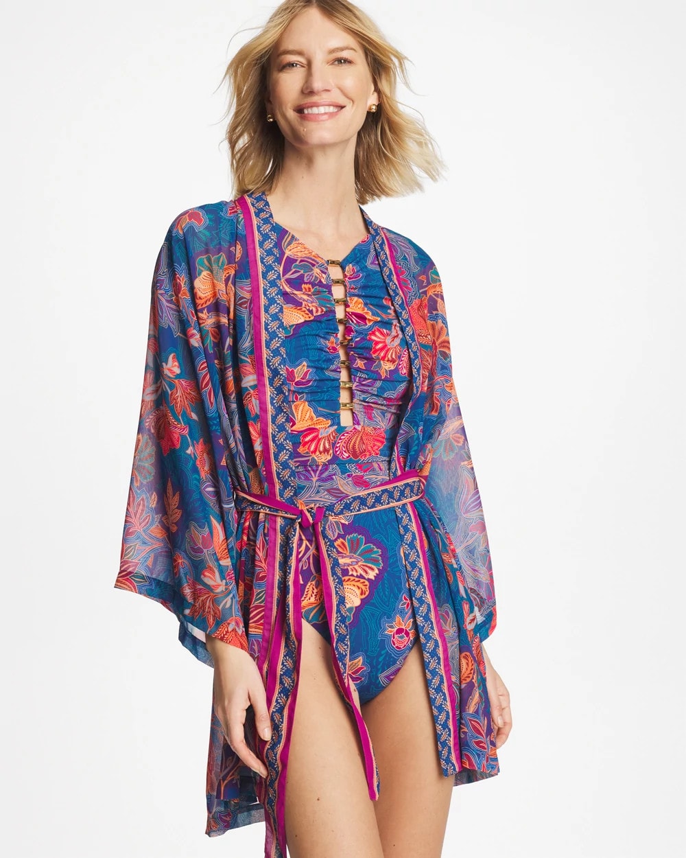 Miraclesuit® Decoupage Kimono Multi Print - Chico's