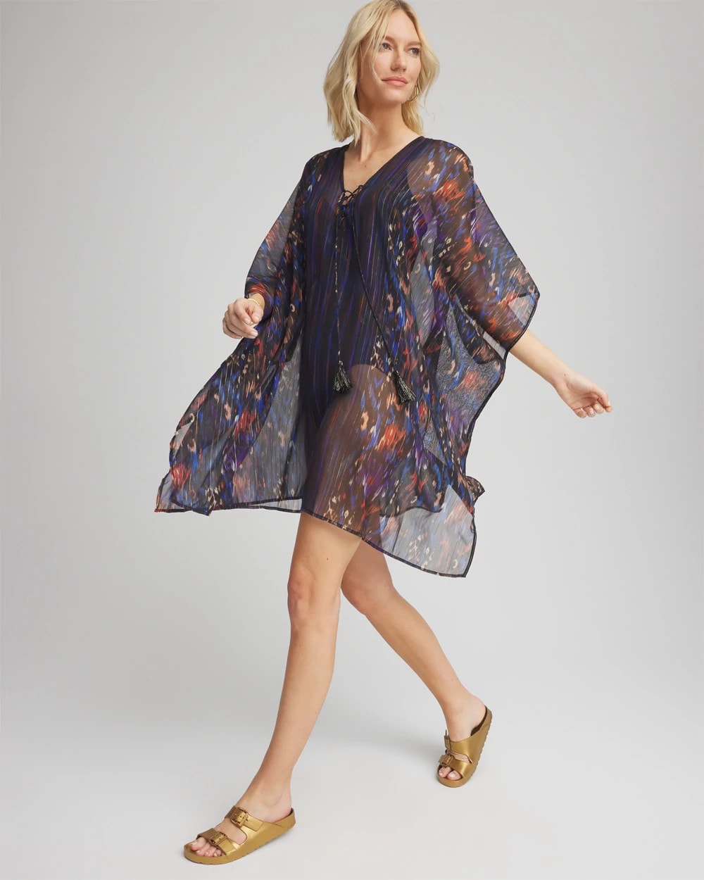 Miraclesuit® Tapiz Caftan Cover-Up Black/Multi - Chico's