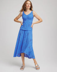 Gottex Skyfall Lace Long Skirt Light Blue - Chico's