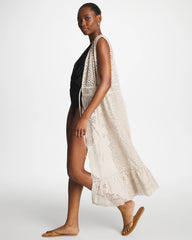 Woven Eyelet Swim Cover-Up Dress Smokey Taupe - Chico's