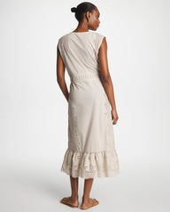Woven Eyelet Swim Cover-Up Dress Smokey Taupe - Chico's