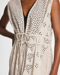 Woven Eyelet Swim Cover-Up Dress Smokey Taupe - Chico's