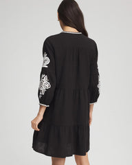 Woven Embroidered Swim Cover-Up Black - Chico's