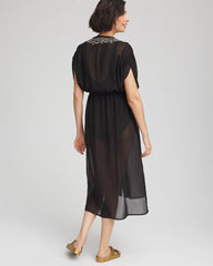 Miraclesuit® Beach Embroidered Long Kimono Black - Chico's