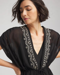 Miraclesuit® Beach Embroidered Long Kimono Black - Chico's