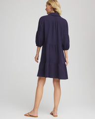 Woven Tiered Swim Cover-Up Dress Passport Blue - Chico's