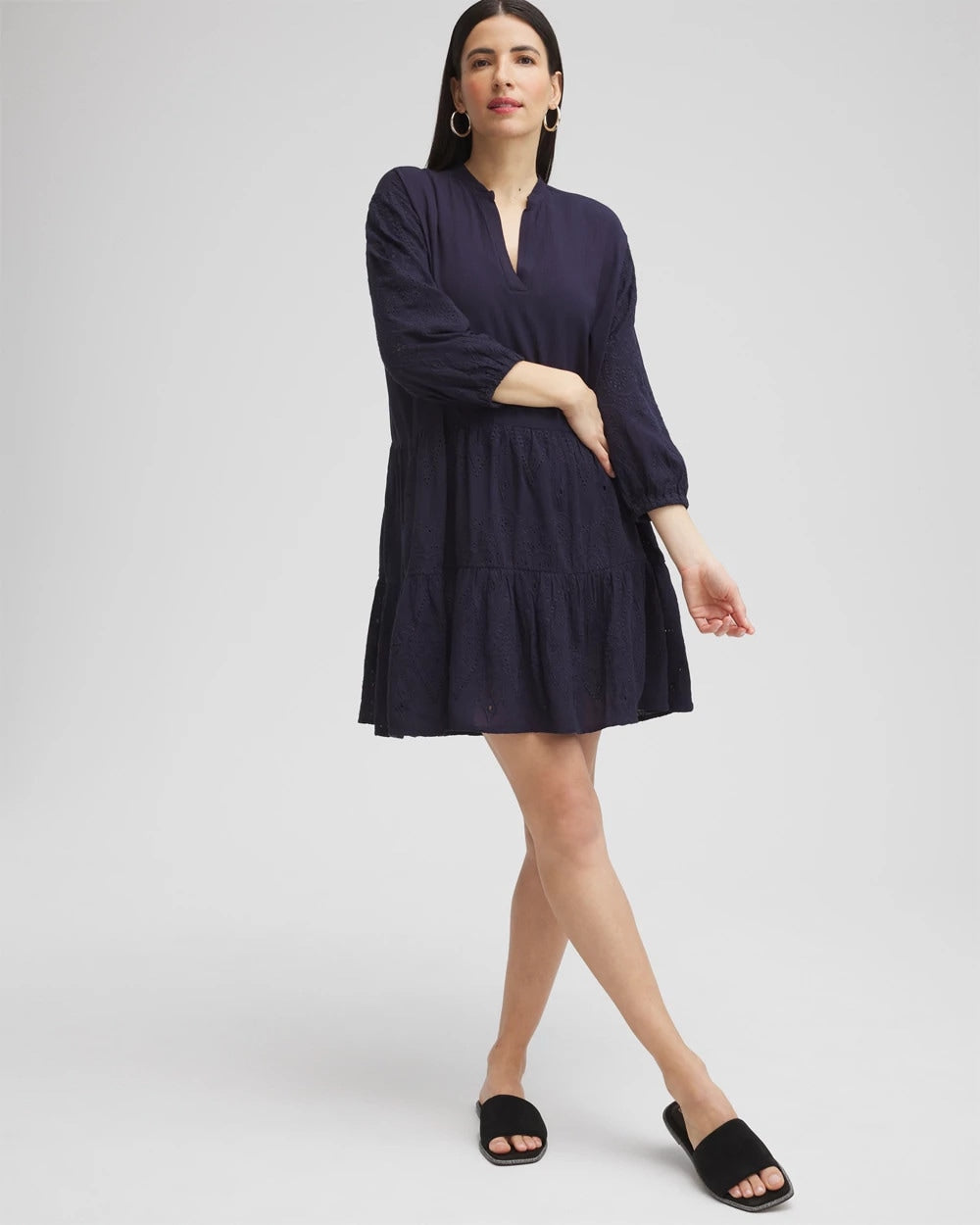 Embroidered Eyelet Coverup Classic Navy - Chico's
