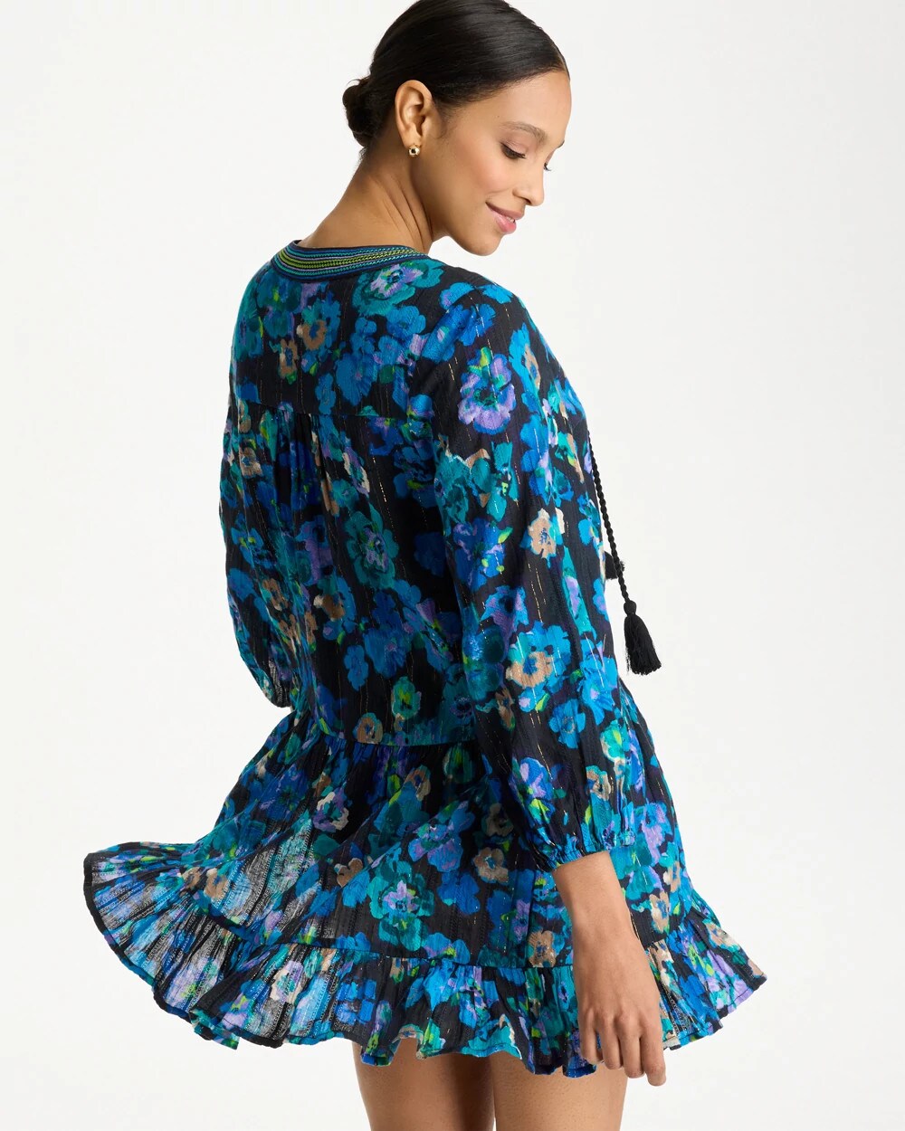 Secret Garden Beach Dress Black/Multi - Chico's