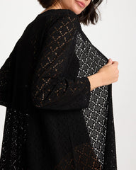 Long Knit Swim Cover-Up Black - Chico's
