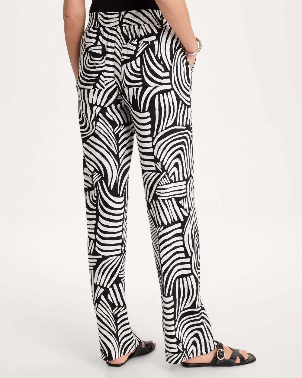 Geo Pull-On Wide-Leg Linen Pants Alabaster - Chico's