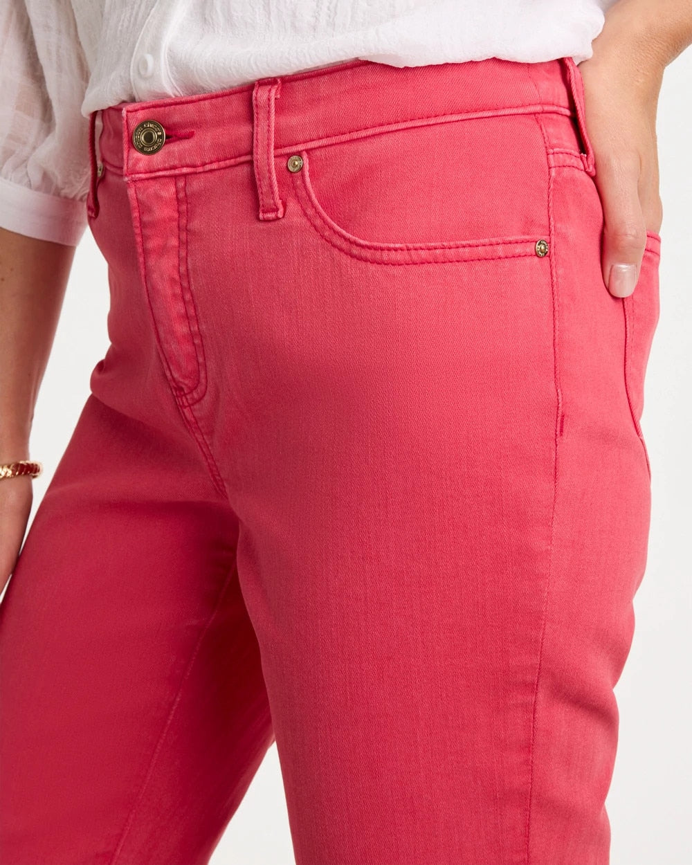 Girlfriend Roll Cuff Crop Jeans Hot Honeysuckle - Chico's