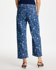 Girlfriend Wide Floral Crop Jean Indigo - Chico's