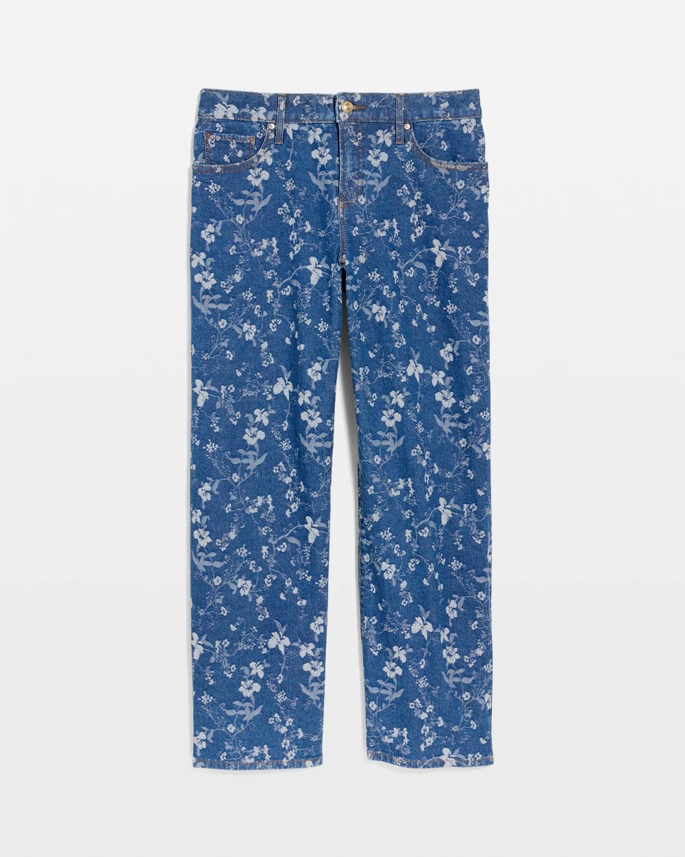 Girlfriend Wide Floral Crop Jean Indigo - Chico's