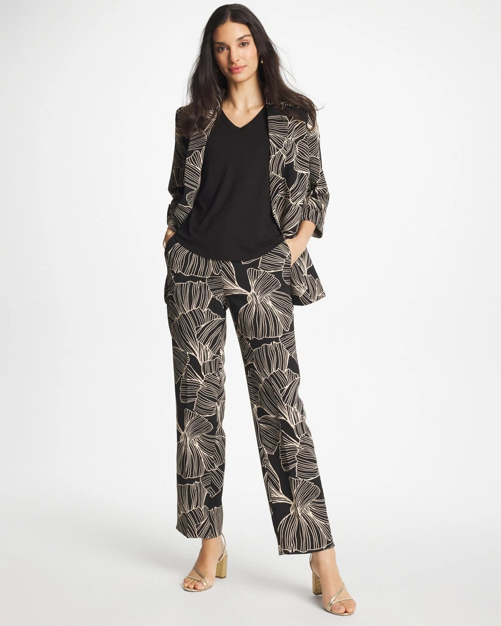 Ginkgo Crepe Tapered Ankle Pants Black - Chico's