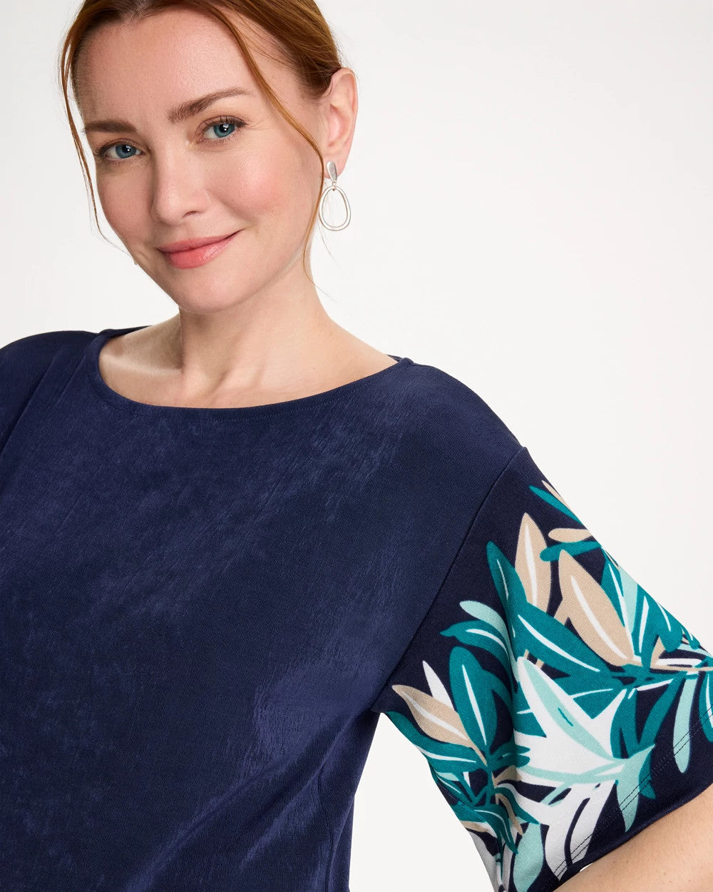 Travelers™ Printed Kimono Sleeve Top Kings Navy - Chico's