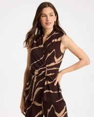 Travelers™ Zebra Knit Wrap Top Cocoa Bean - Chico's