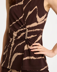 Travelers™ Zebra Knit Wrap Top Cocoa Bean - Chico's