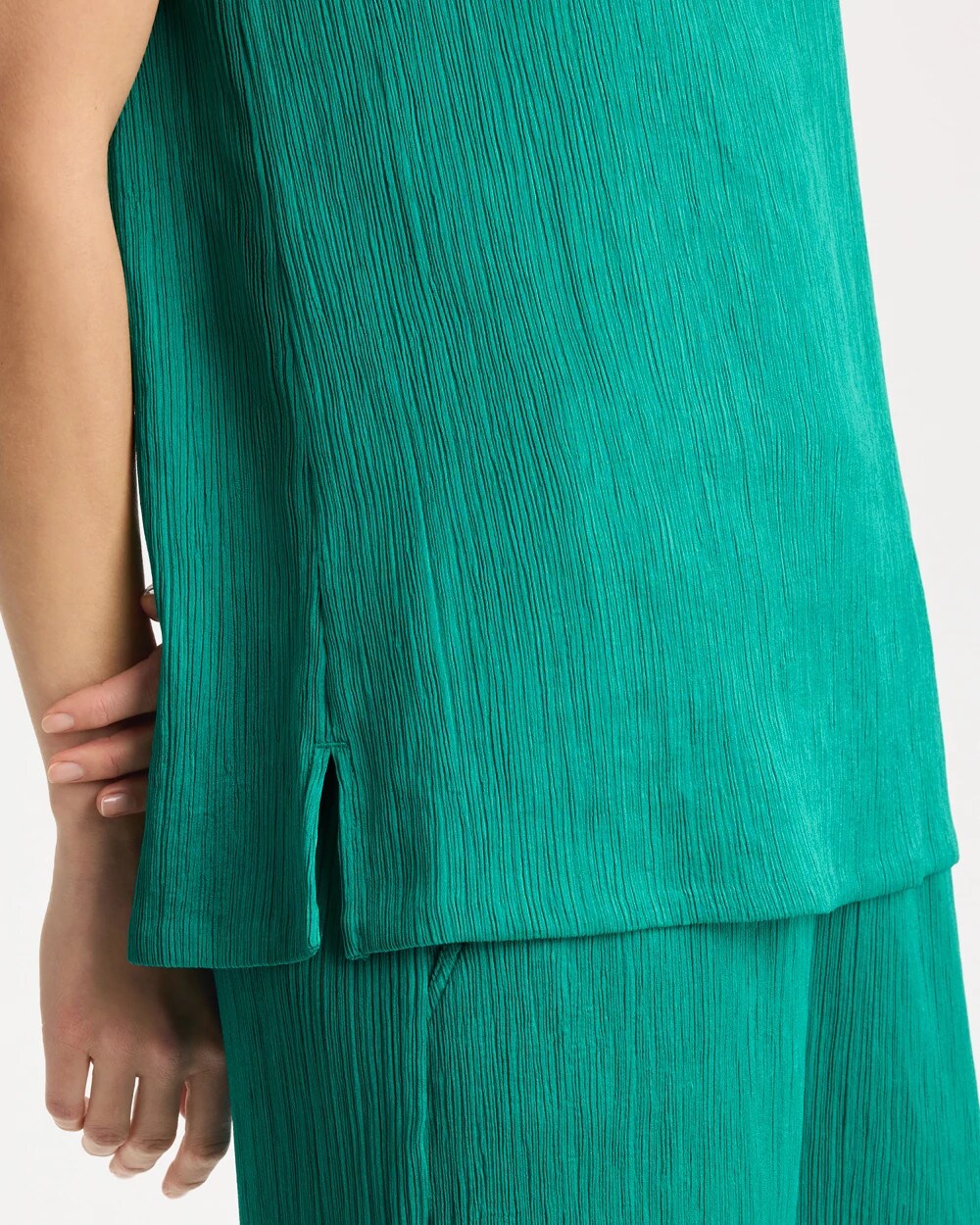 Travelers™ Crinkle Textured Tank Topanga Green - Chico's