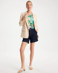 Tropical Jersey Satin Tank Top Topanga Green - Chico's