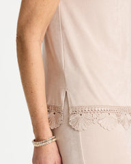 Travelers™ Scallop Lace Tank Smokey Taupe - Chico's