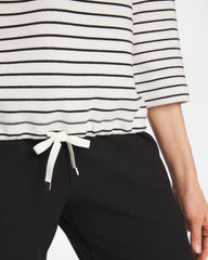 Zenergy® Striped Ottoman Drawstring Top Black - Chico's