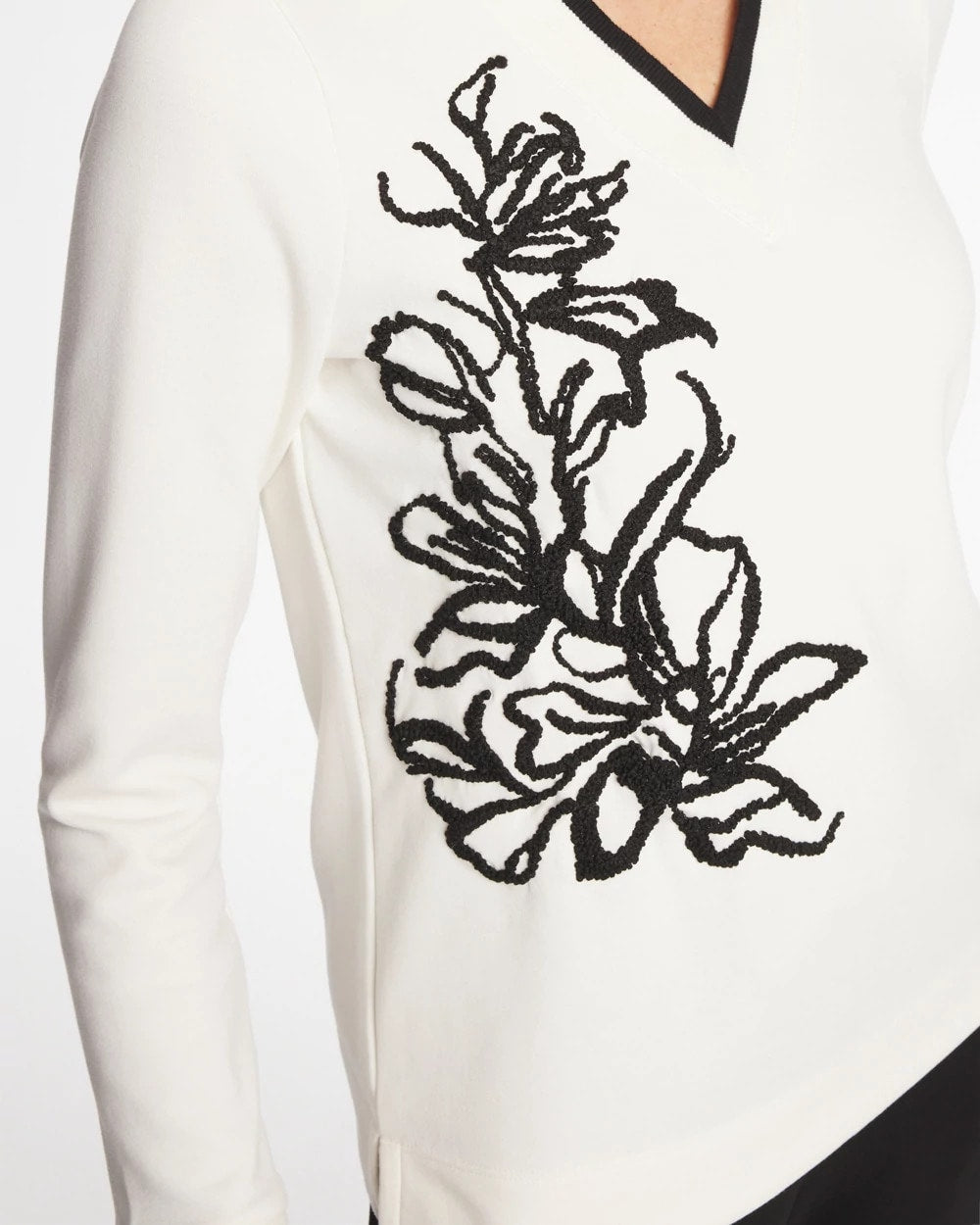 Zenergy® Double-Knit Applique Top Ecru - Chico's