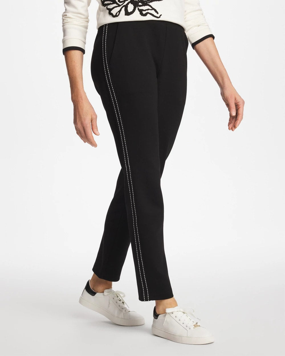 Zenergy® Double-Knit Pick Stitch Ankle Pants Black - Chico's