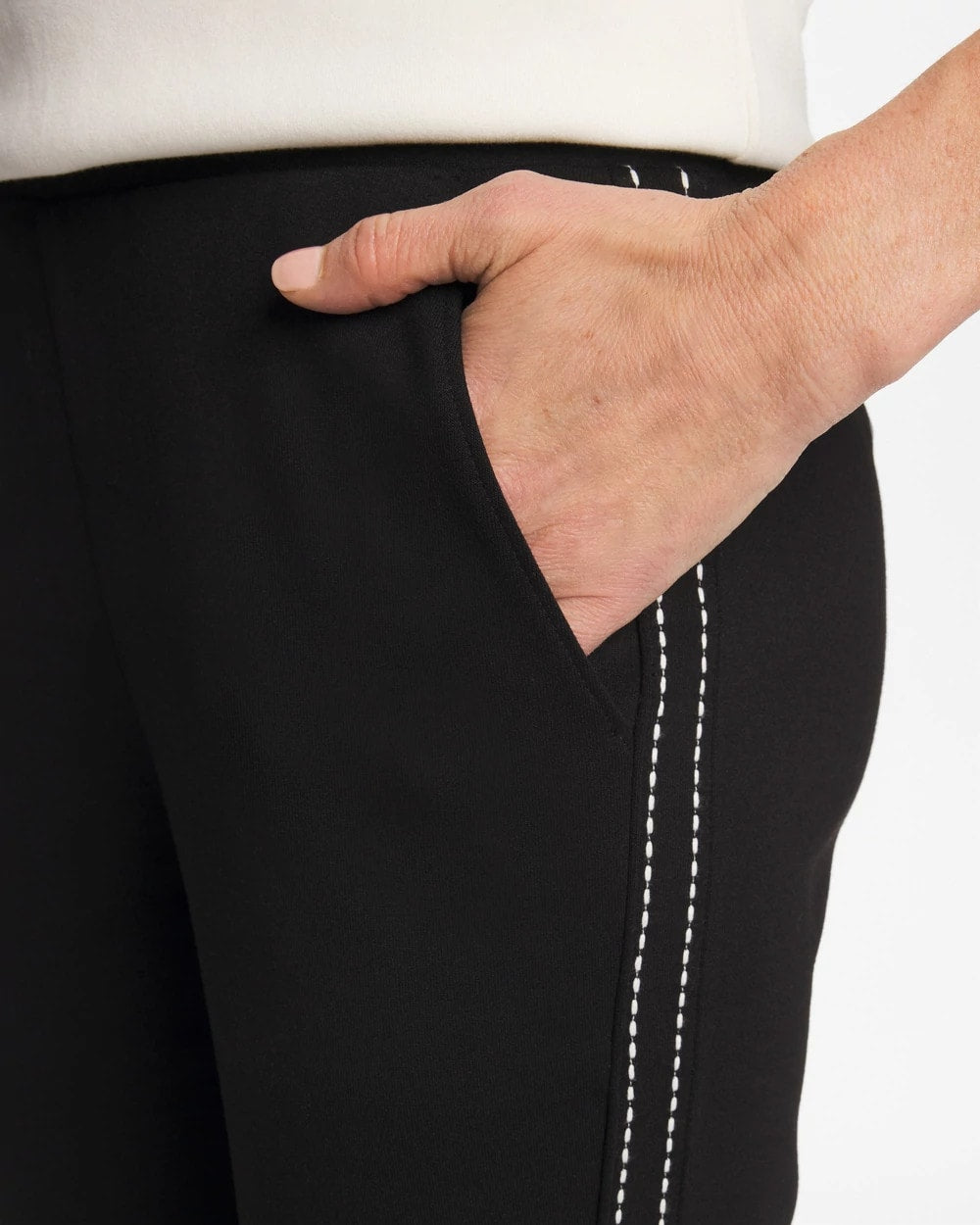 Zenergy® Double-Knit Pick Stitch Ankle Pants Black - Chico's