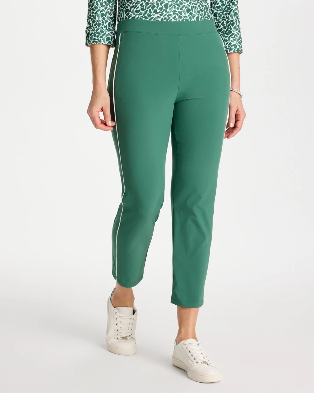 Zenergy® UPF Side Piping Ankle Pants Water Lily Green - Chico's