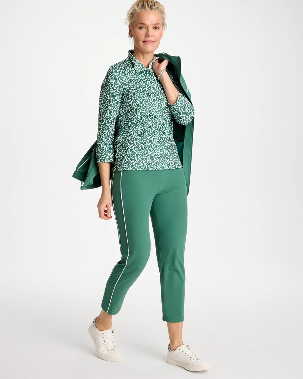Zenergy® UPF Side Piping Ankle Pants Water Lily Green - Chico's